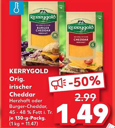 KERRYGOLD Orig. irischer Cheddar 130-g-Packung