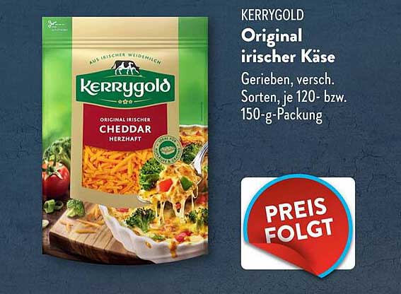 Kerrygold Original irischer Käse - Gerieben, verschiedene Sorten, je 120- bzw. 150-g-Packung