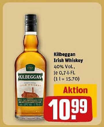 Kilbeggan Irish Whiskey 0,7 l, 40% Vol.
