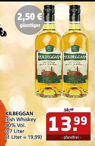 KILBEGGAN Irish Whiskey 0,7 Liter - Jetzt zum Sonderpreis!