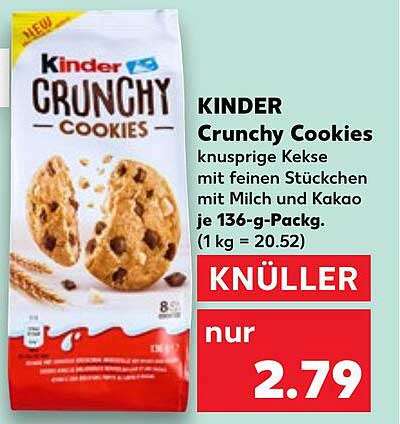 KINDER Crunchy Cookies 136-g-Pack.