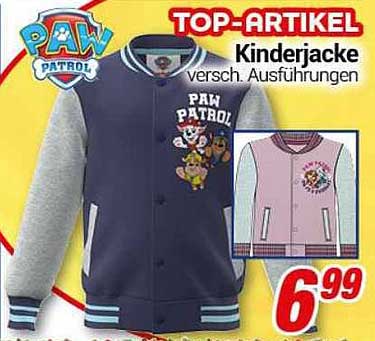 Kinderjacke PAW PATROL - verschiedene Ausführungen