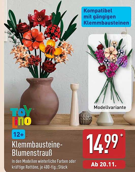Klemmbausteine-Blumenstrauß