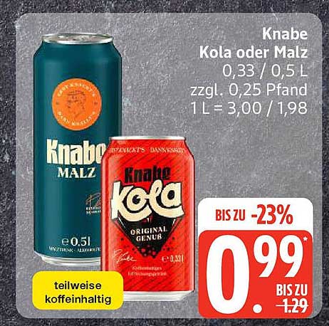 Knabe Kola oder Malz – Erfrischung für jeden Anlass