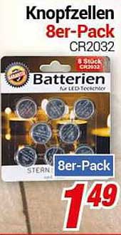 Knopfzellen 8er-Pack CR2032