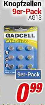 Knopfzellen 9er-Pack AG13