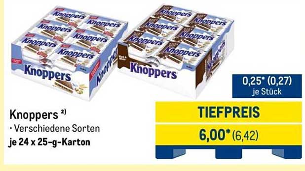 Knoppers – Verschiedene Sorten im 24 x 25-g Karton