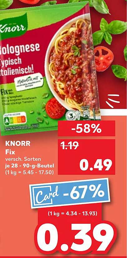Knorr Bolognese Fix 90 g – lecker und schnell zubereitet!