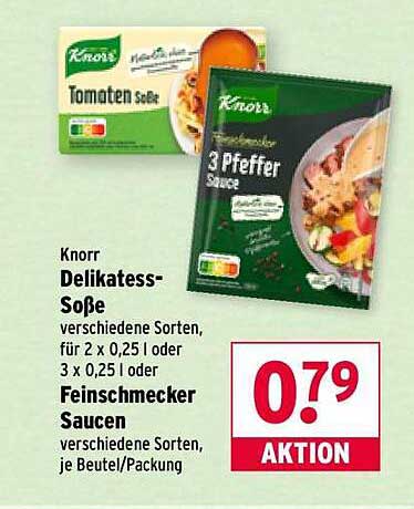 Knorr Delikatess-Soße – verschiedene Sorten