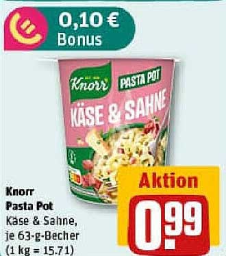 Knorr Pasta Pot Käse & Sahne, je 63-g-Becher