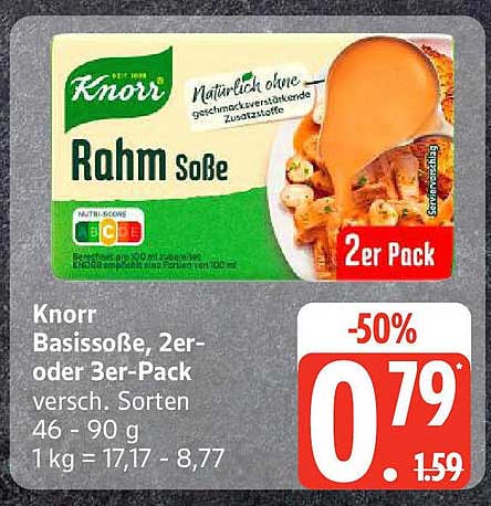 Knorr Rahm Soße, 2er oder 3er Pack - 50% Rabatt