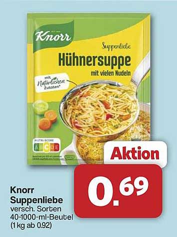 Knorr Suppenliebe Hühnersuppe mit vielen Nudeln