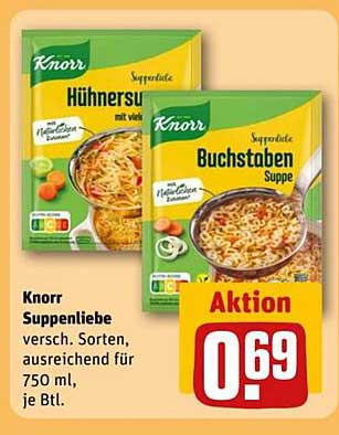 Knorr Suppenliebe - verschiedene Sorten, ausreichend für 750 ml, je Btl.