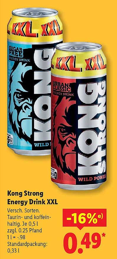 Kong Strong Energy Drink XXL - Verschiedene Sorten