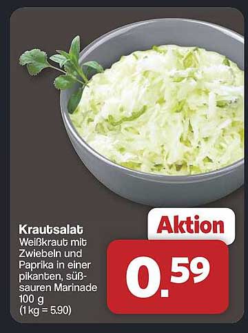 Krautsalat - Weißkraut mit Zwiebeln und Paprika in einer pikanten, süßsauren Marinade