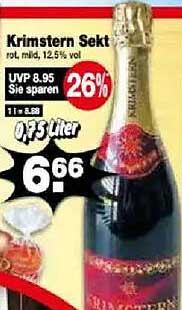 Krimstern Sekt rot, mild, 12,5% vol.