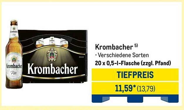 Krombacher 20 x 0,5 l-Flasche (verschiedene Sorten)