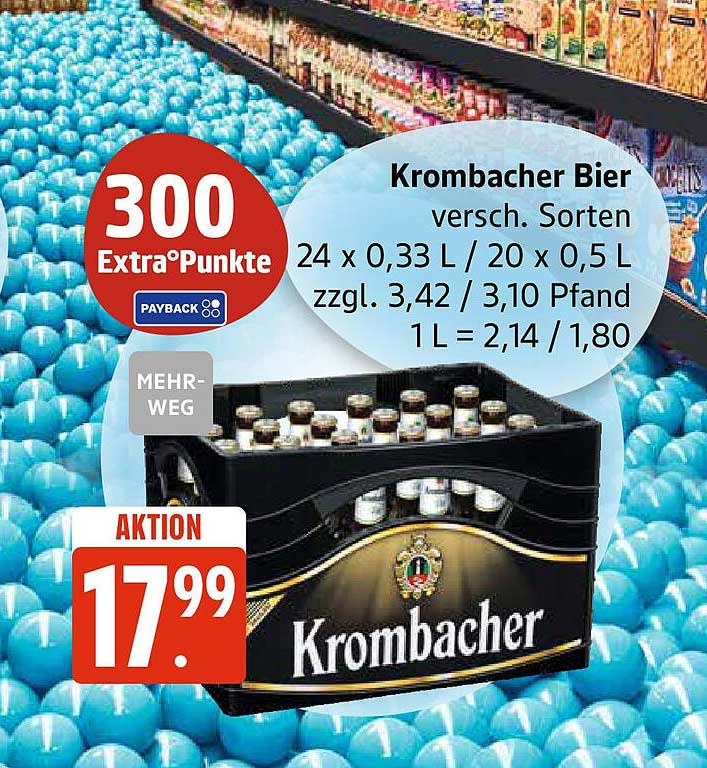 Krombacher Bier verschiedene Sorten 24 x 0,33 L / 20 x 0,5 L
