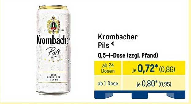 Krombacher Pils 0,5-l-Dose (zzgl. Pfand)