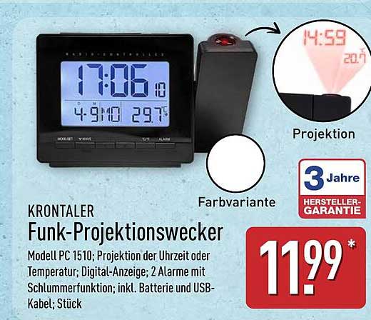 KRONTALER Funk-Projektionswecker Modell PC 1510