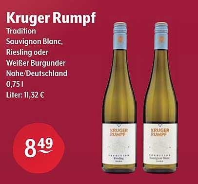 Kruger Rumpf Tradition Sauvignon Blanc, Riesling oder Weißer Burgunder