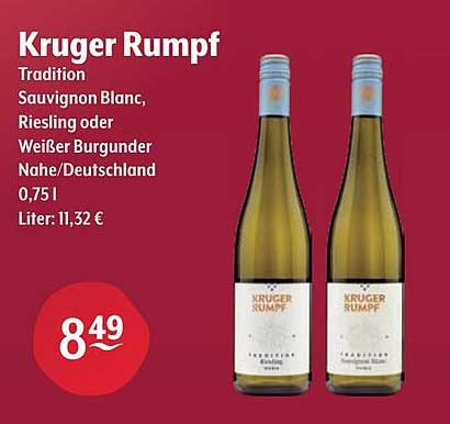 Kruger Rumpf Tradition Sauvignon Blanc, Riesling oder Weißer Burgunder