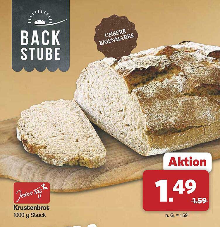 Krustenbrot 1000-g-Stück – Aktion von BACK STUBE