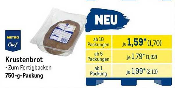 Krustenbrot - Zum Fertigbacken 750-g-Packung