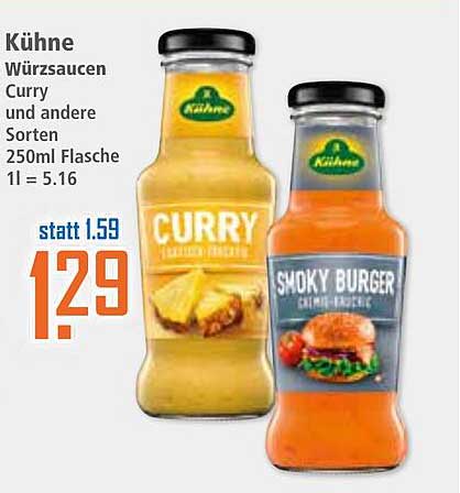 Kühne Würzsaucen – Curry und Smoky Burger