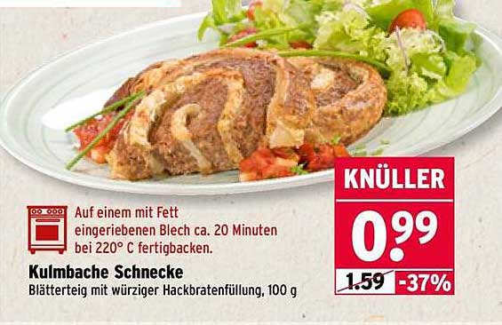 Kulmbacher Schnecke - Blätterteig mit würziger Hackbratenfüllung, 100 g