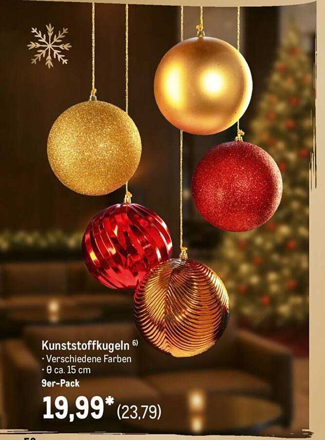 Kunststoffkugeln 9er-Pack - verschiedene Farben