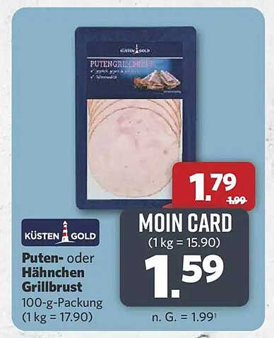 Küsten Gold Puten- oder Hähnchen Grillbrust 100-g-Packung