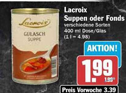 Lacroix Suppen oder Fonds verschiedene Sorten 400 ml Dose/Glas