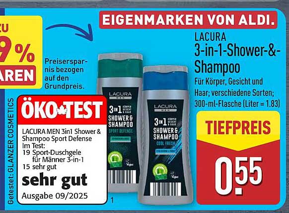 LACURA MEN 3in1 Shower & Shampoo Sport Defense - 300 ml