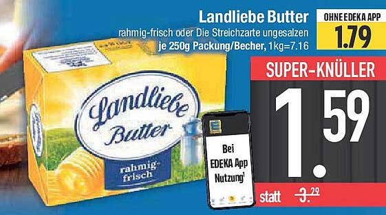Landliebe Butter rahmig-frisch oder Die Streichart ungesalzen