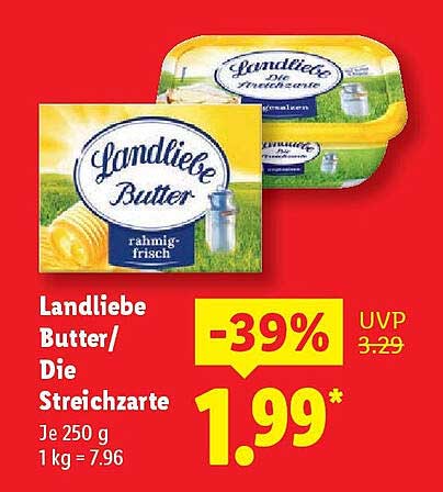 Landliebe Butter/Die Streichzarte 250 g