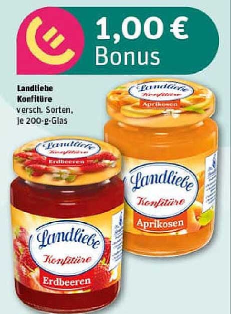 Landliebe Konfitüre, verschiedene Sorten, je 200-g-Glas