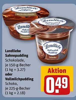 Landliebe Sahnepudding Schokolade oder Vollmilchpudding Schoko