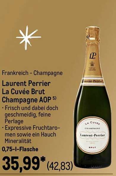 Laurent Perrier La Cuvée Brut Champagne AOP 0,75 l-Flasche