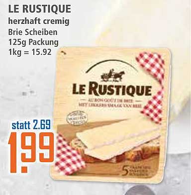 LE RUSTIQUE herzhaft cremig Brie Scheiben 125g