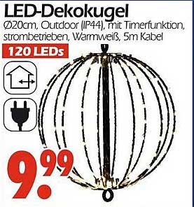 LED-Dekokugel Ø20cm mit 120 LEDs, Outdoor (IP44), Warmweiß