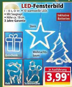 LED-Fensterbild - I-GLOW mit 10 warmweißen LEDs