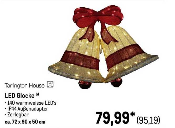 LED Glocke 6) mit 140 warmweißen LEDs