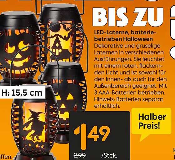 LED-Laterne, batterie-betrieben Halloween