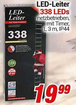 LED-Leiter mit 338 LEDs, netzbetrieben, mit Timer, L 3 m, IP44