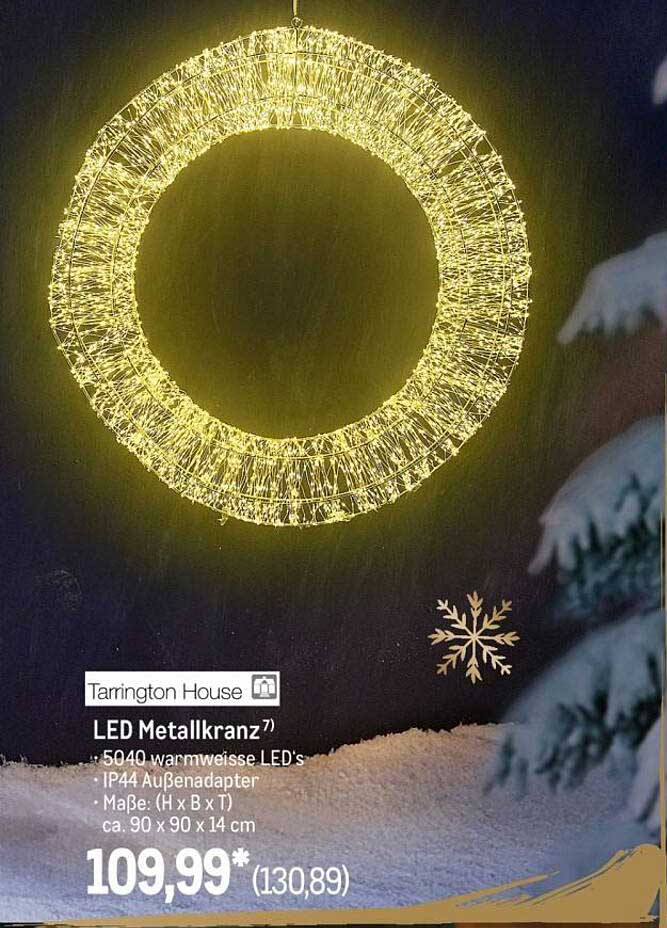 LED Metallkranz mit warmweißen LEDs