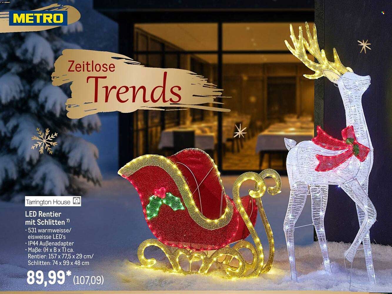 LED Rentier mit Schlitten