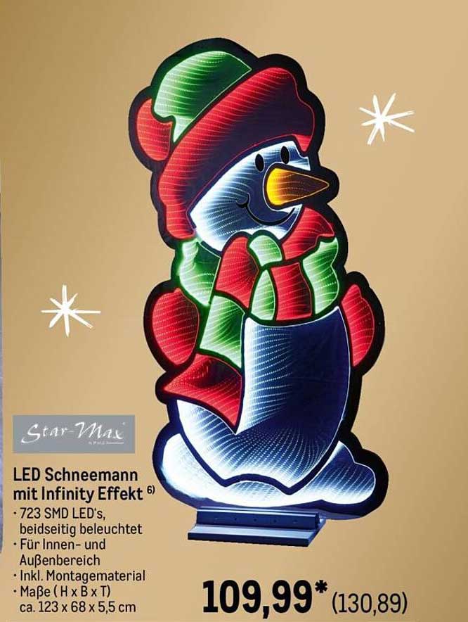 LED Schneemann mit Infinity Effekt