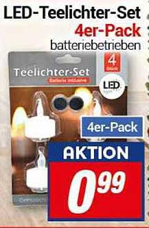 LED-Teelichter-Set 4er-Pack batterie betrieben