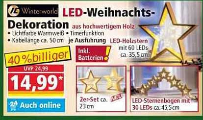 LED-Weihnachts-Dekoration aus hochwertigem Holz